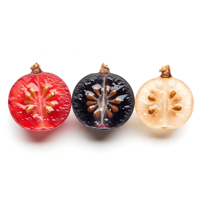 A cross-sectional view of a sliced Currant, part of the taxonomy berries