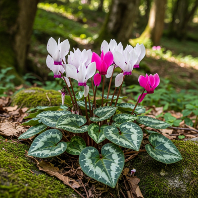 Photograph of a Cyclamen (flowers) in its natural environment