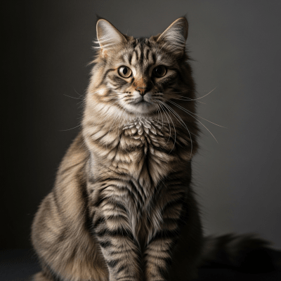 Editorial-style portrait of a Cymric from the taxonomy cats.