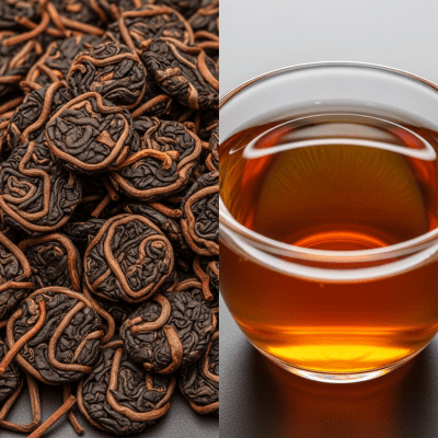 Cross-sectional close-up of a Da Hong Pao