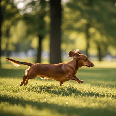 Naturalistic outdoor image of a Dachshund