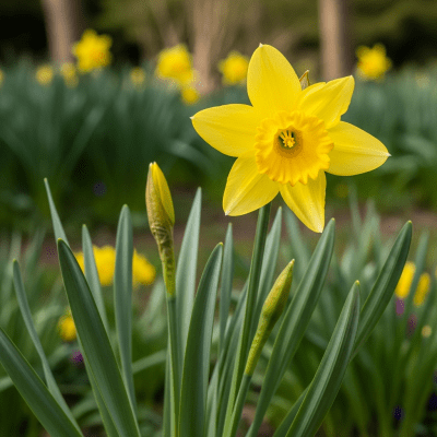 Photograph of a Daffodil (flowers) in its natural environment