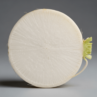 Detailed cross-sectional view of a fresh Daikon
