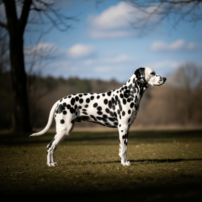 Naturalistic outdoor image of a Dalmatian