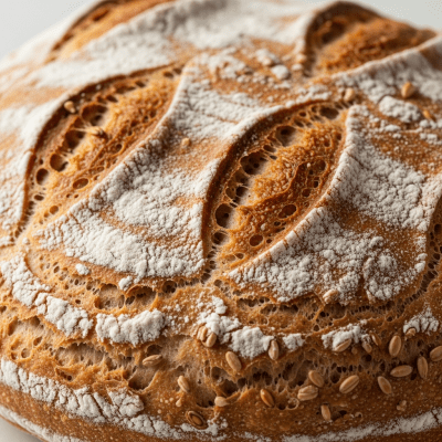 Macro photograph focusing on the crust and surface texture of Damper