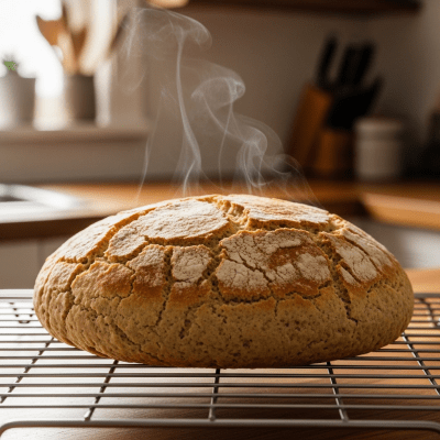 Photograph of freshly baked Damper, cooling on a wire rack