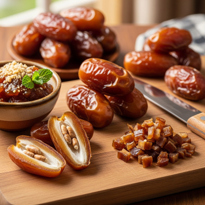 Image of the Date, part of the fruits taxonomy, prepared or used in a typical culinary context