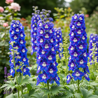 Photograph of a Delphinium (flowers) in its natural environment
