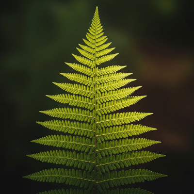 Editorial-style image of a Dennstaedtiaceae (family), of the taxonomy ferns, arranged heroically with dramatic lighting and shallow depth of field to emphasize its form and beauty.