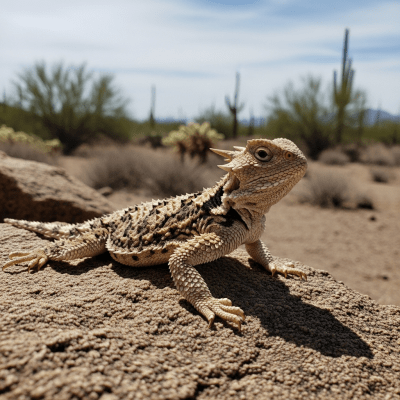 Detailed image of a Desert Horned Lizard (lizards) in its natural habitat