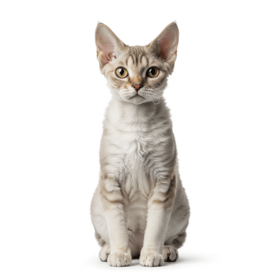 High resolution studio photograph of a Devon Rex