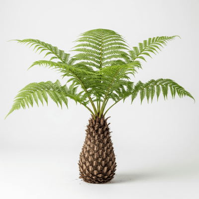 High quality, studio-style photograph of a single Dicksonia antarctica