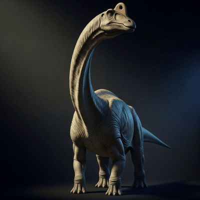 Editorial-style heroic portrait of a single Diplodocoides from the taxonomy dinosaurs.