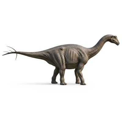 High quality studio photograph of a single Diplodocoides