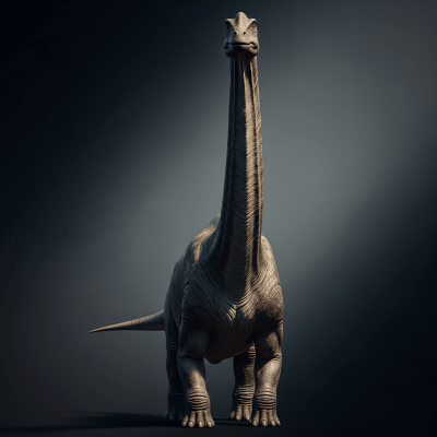 Editorial-style heroic portrait of a single Diplodocus from the taxonomy dinosaurs.