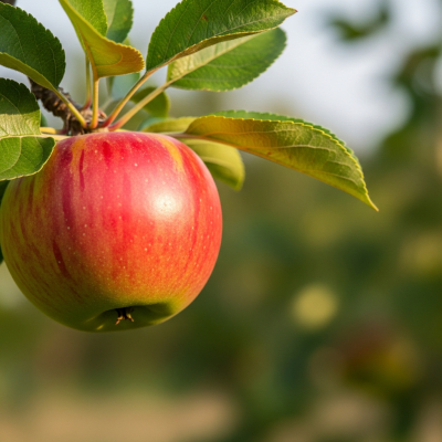 A naturalistic photograph of a Discovery, hanging on its tree branch with leaves visible