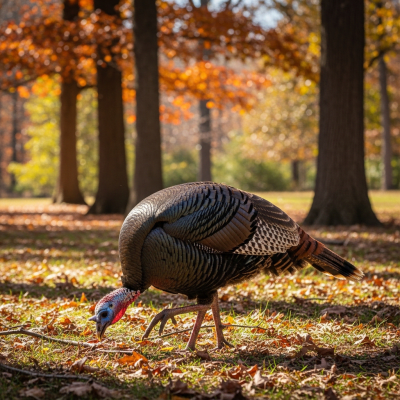 Photorealistic image of a Domestic Turkey (birds) in its typical natural environment