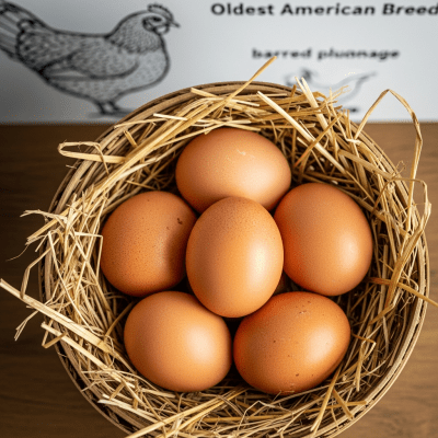 Image depicting eggs laid by a Dominique, contextualized within the chicken taxonomy