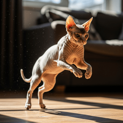 Action shot of a Donskoy