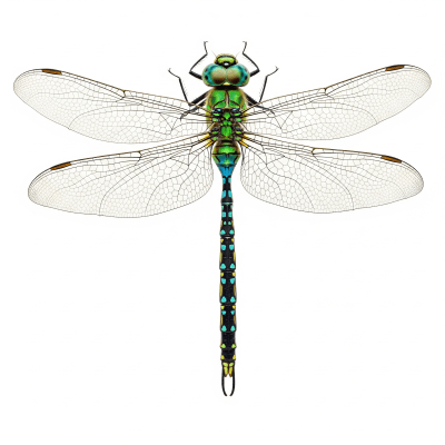 High quality studio photograph of a single Dragonfly, belonging to the taxonomy insects