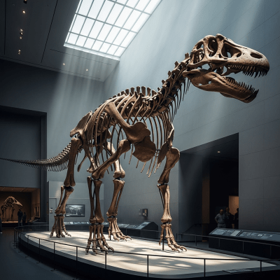 Museum exhibit style rendering of a single Dreadnoughtus