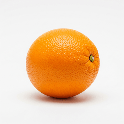 High quality studio photograph of a single Dream Navel Orange from the oranges taxonomy