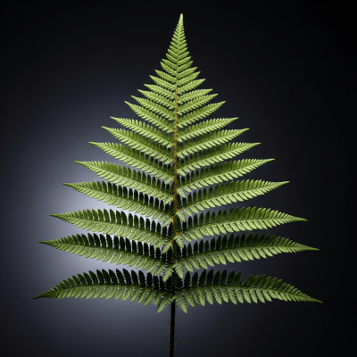 Editorial-style image of a Dryopteridaceae (family), of the taxonomy ferns, arranged heroically with dramatic lighting and shallow depth of field to emphasize its form and beauty.