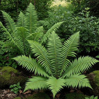 Image depicting a Dryopteridaceae (family) as traditionally used by humans, such as in ornamental garden settings, floral arrangements, or as part of indigenous cultural practices