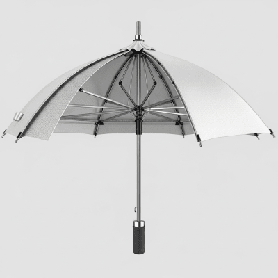 Detailed cross-sectional illustration of a Dual-purpose Umbrella, showing the internal structure such as ribs, shaft, and canopy fabric