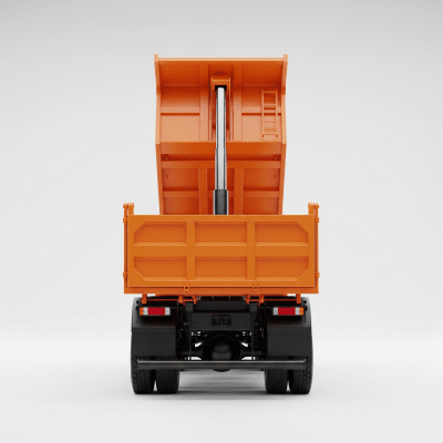 High quality studio photograph of a single Dump Truck from the trucks taxonomy