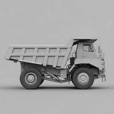 Clean side profile view of a Dump Truck, part of the trucks