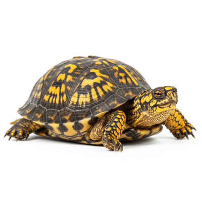 High quality studio photograph of a Eastern Box Turtle, belonging to the taxonomy reptiles