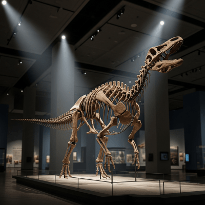 Museum exhibit style rendering of a single Edmontosaurus