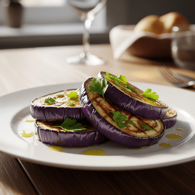 Photograph of a prepared dish or serving featuring the Eggplant, as commonly used in cuisine within the taxonomy vegetables