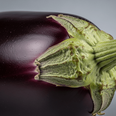 Close-up macro photograph of surface details and textures of a single Eggplant