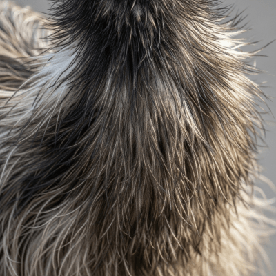 Close-up macro photograph of the feathers or distinctive markings of a Emu