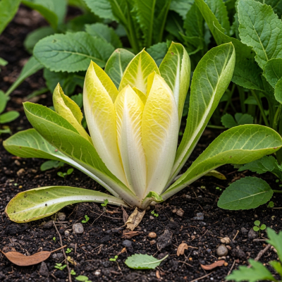 Naturalistic image of a Endive in its typical growing environment, as found in nature or a cultivated garden