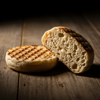 Editorial-style photograph of English Muffin, part of the taxonomy bread.