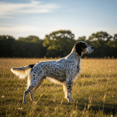 Naturalistic outdoor image of a English Setter