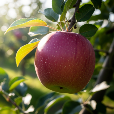 A naturalistic photograph of a Enterprise, hanging on its tree branch with leaves visible