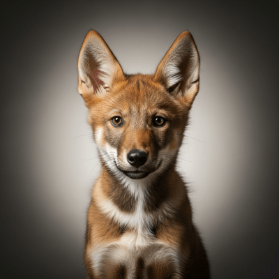 Photograph showing a juvenile (puppy) version of the Ethiopian Wolf