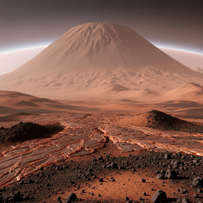 Natural landscape image showing the Extraterrestrial volcano in its real-world environment, emphasizing its geological features and surrounding terrain