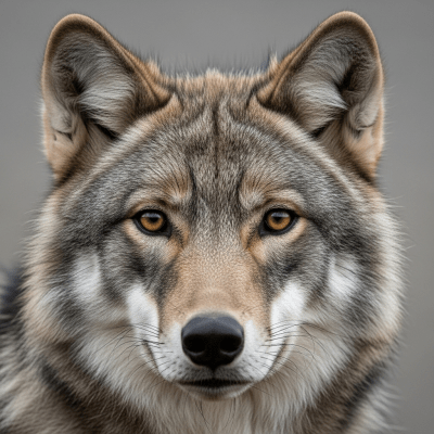 Close-up photograph of the face of a Falkland Islands Wolf