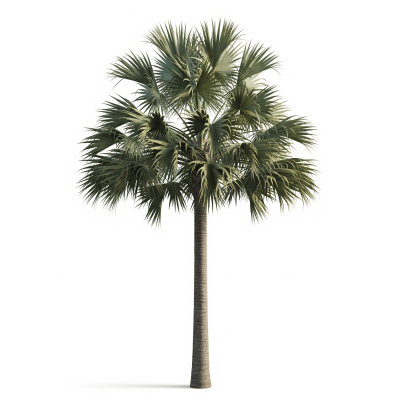 High quality studio photograph of a single Fan Palm