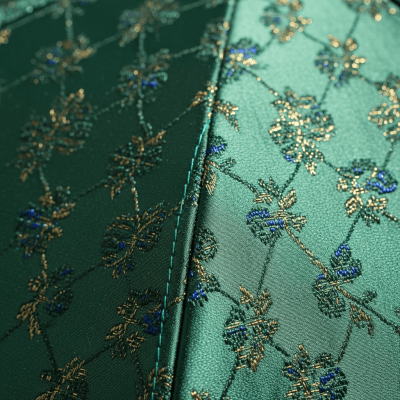 A close-up macro photograph focusing on the texture and pattern of the canopy fabric of a Fashion Umbrella (umbrellas)