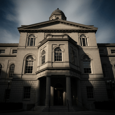 Dramatic, editorial-style image of Federal from the architecture taxonomy, captured from a low angle to emphasize grandeur and form.