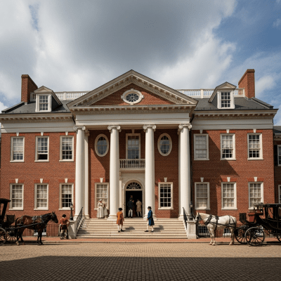 Photograph depicting Federal, an example of architecture, in active use or cultural context—such as being inhabited, visited, or used for its intended purpose—while keeping focus on the structure itself