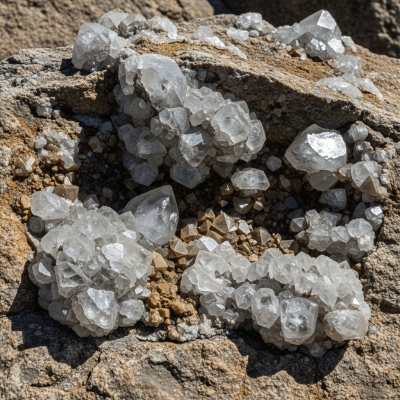 Naturalistic scene featuring Feldspar in its typical geological environment, as categorized by minerals