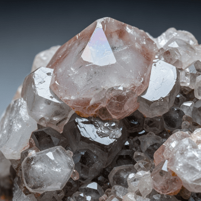 Macro shot of Feldspar, of the taxonomy minerals, showing detailed crystal structure and surface texture