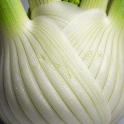 Close-up macro photograph of surface details and textures of a single Fennel